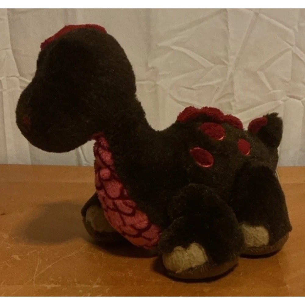 Ganz Webkinz Cocoa Dinosaur Plush HM338 No Code Brown Red Spots 9" Long